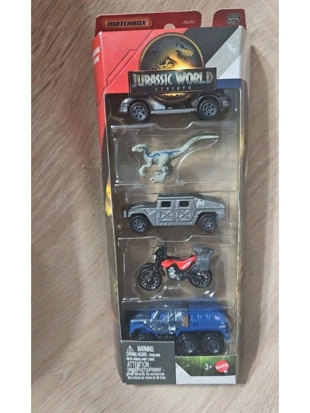 MATCHBOX JURASSIC WORLD Rebirth 5-Pack Diecast Vehicle Set Trucks Dinosaur New #